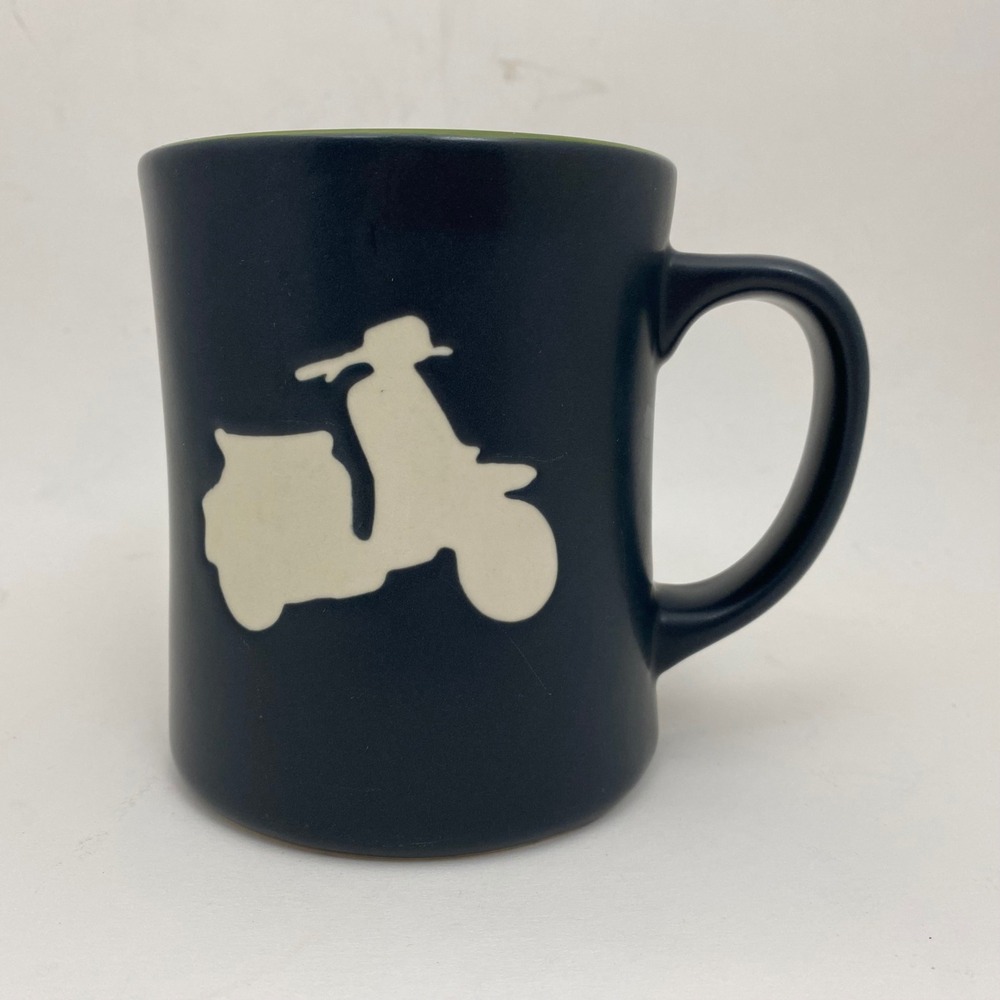 Starbucks 2011 Scooter Moped Vespa Matte Gray Green Bone China Coffee Mug